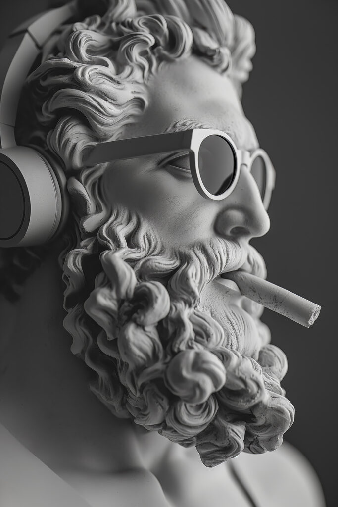 A statue of a man with sunglasses and a cigar A statue of a man with sunglasses and a cigar