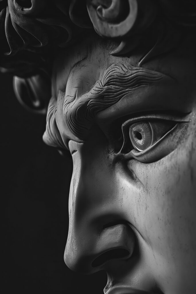 A statue of a man's face A statue of a man's face