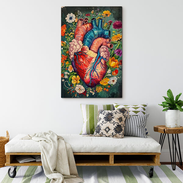 A colorful heart with flowers A colorful heart with flowers