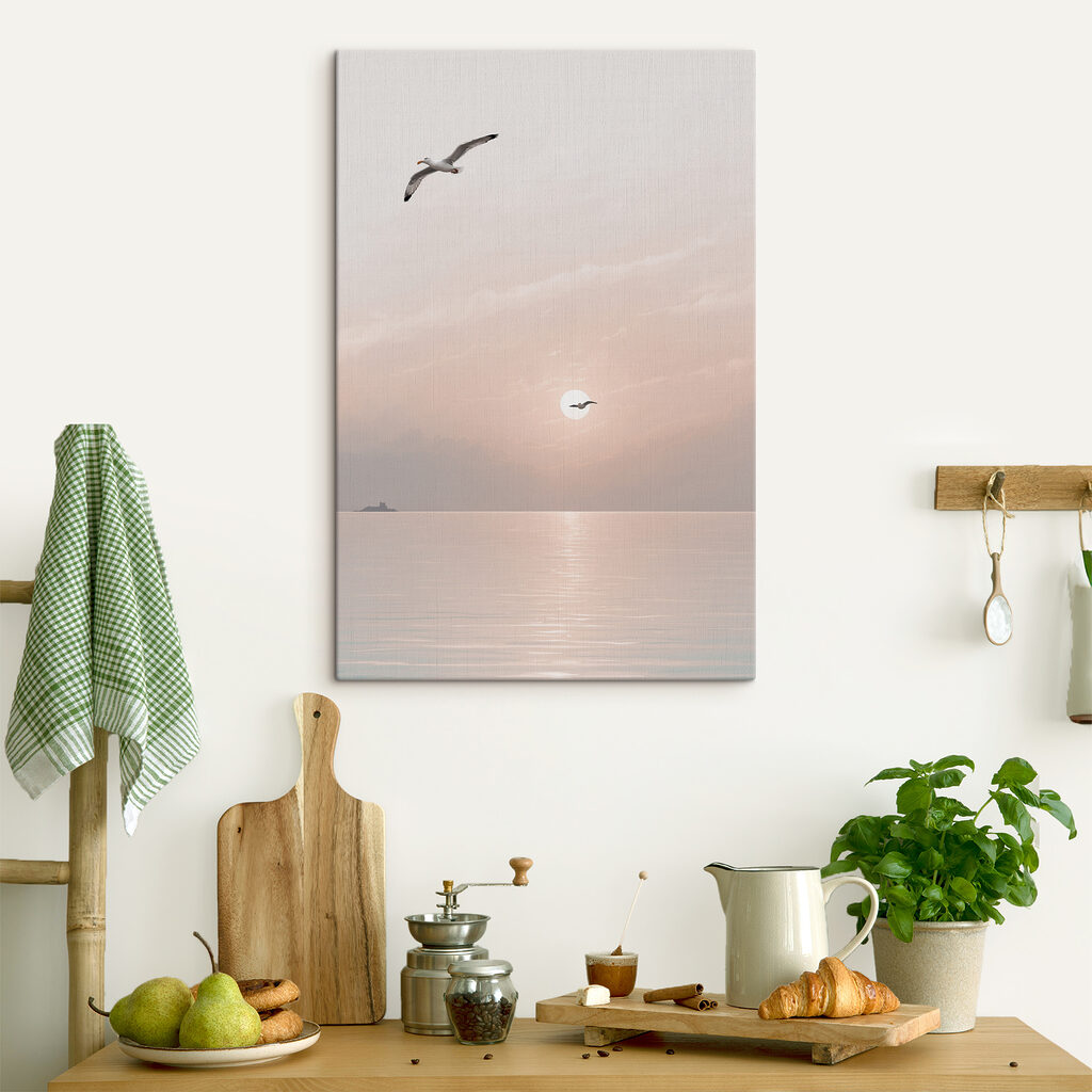 A seagull flying over water