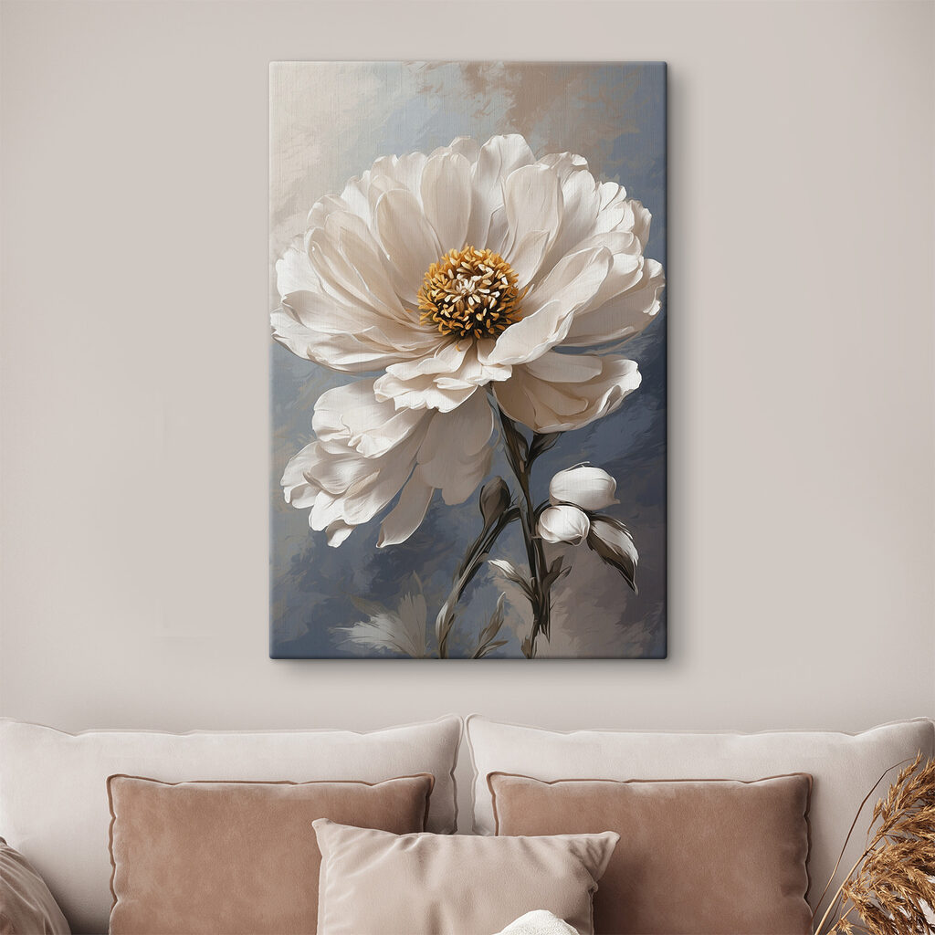 A white flower with yellow center