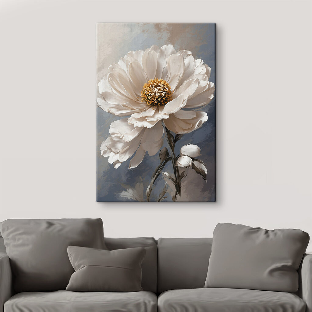 A white flower with yellow center