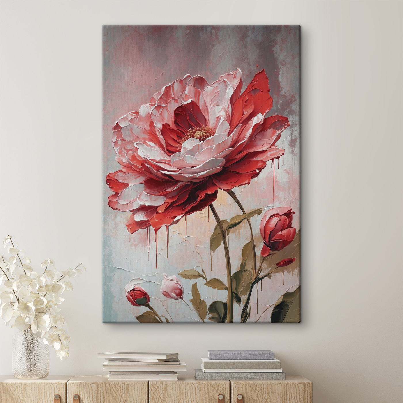 A painting of a flower