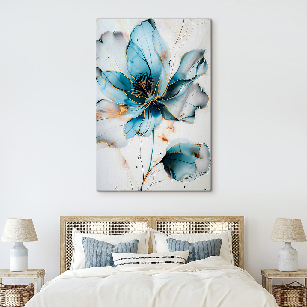 Abstract blue flower with elegant lines