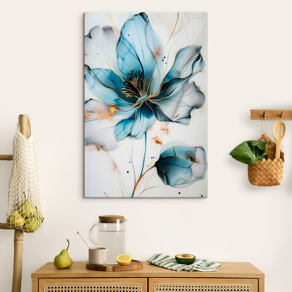Abstract blue flower with elegant lines