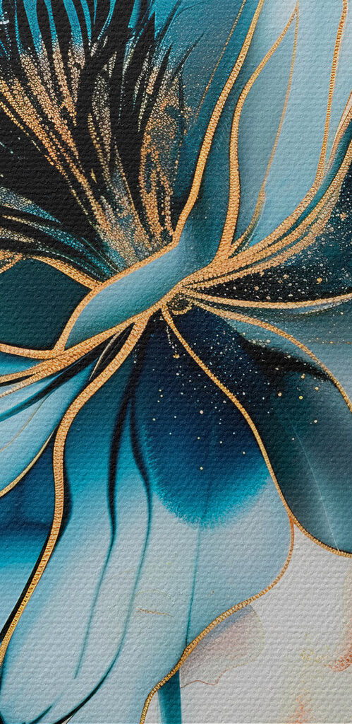 Abstract blue flower with elegant lines