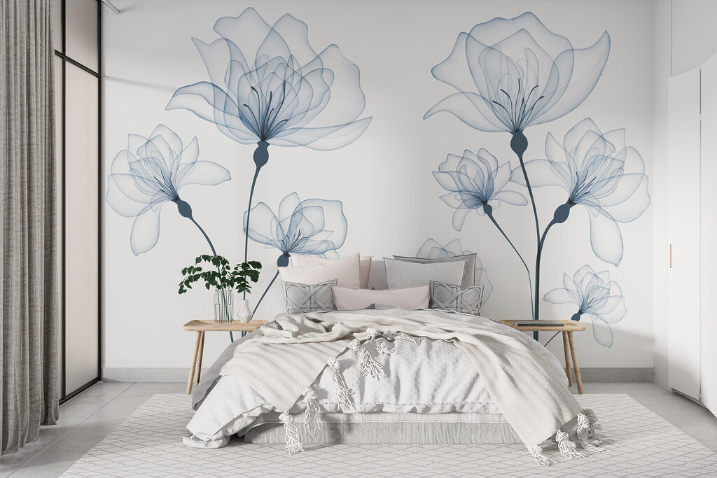 A transparent flowers on a white background A transparent flowers on a white background