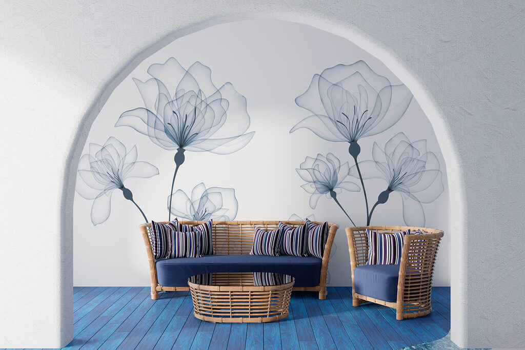 A transparent flowers on a white background A transparent flowers on a white background