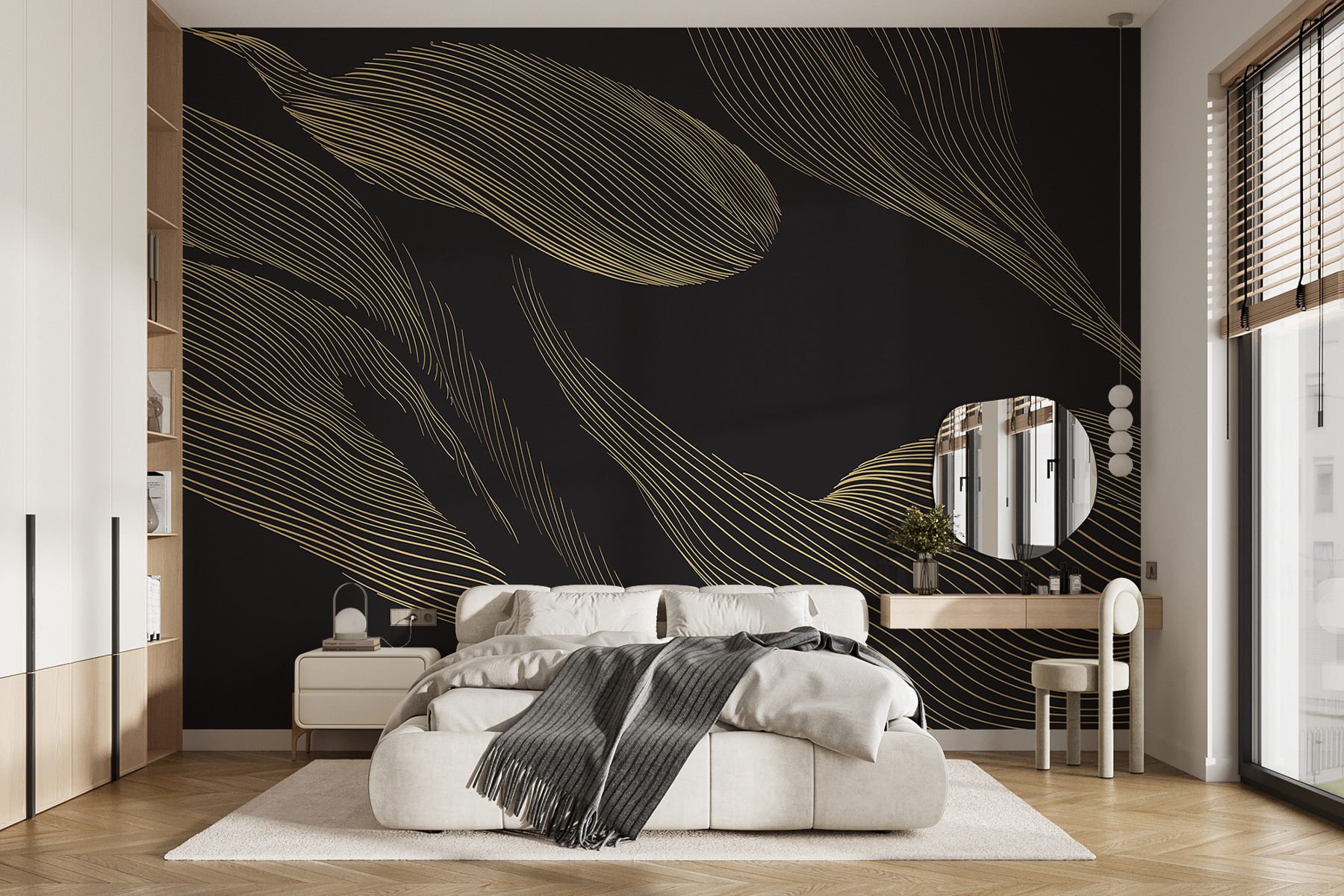 A black background with yellow lines