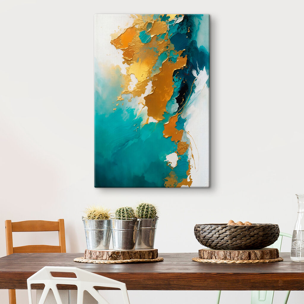 Abstract art with vibrant teal hues Abstract art with vibrant teal hues