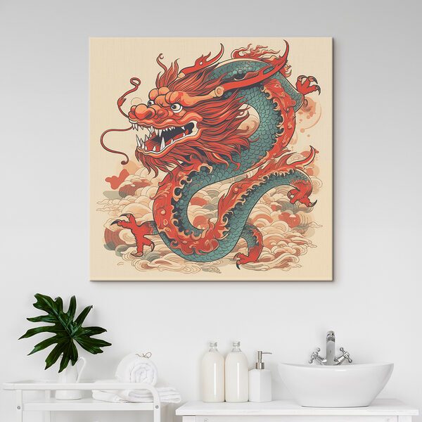 A dragon with a long tail