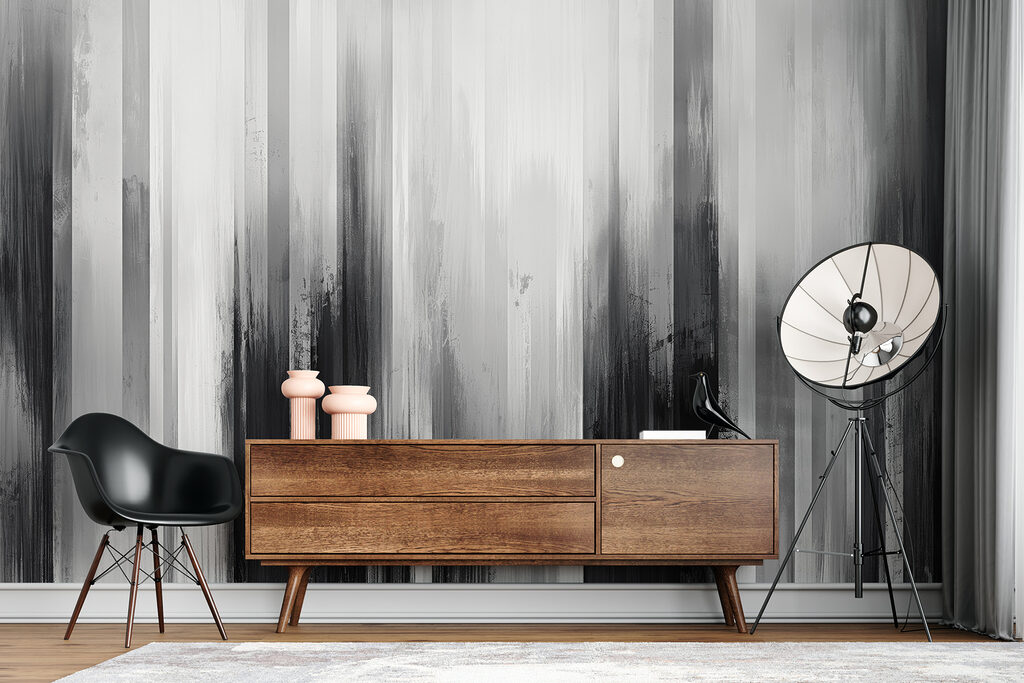 A black and white painting A black and white painting