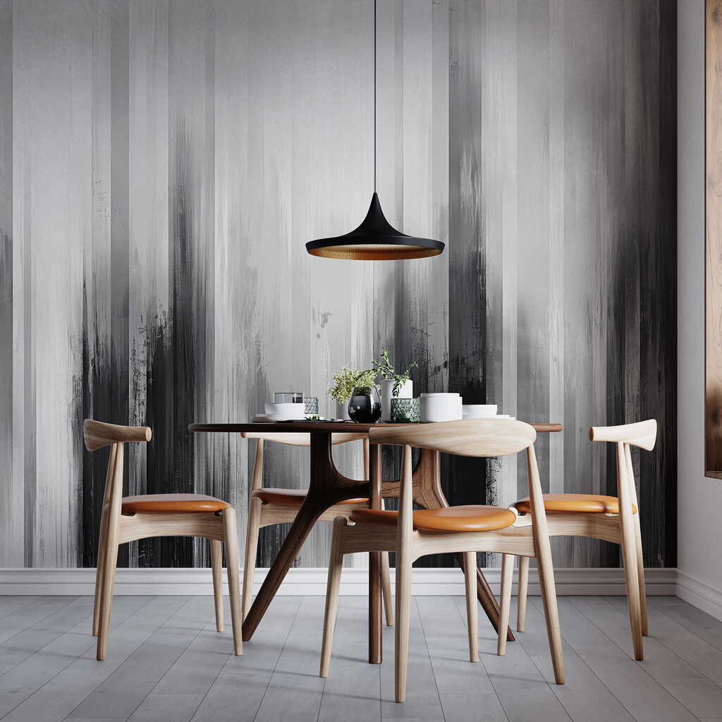 A black and white painting A black and white painting