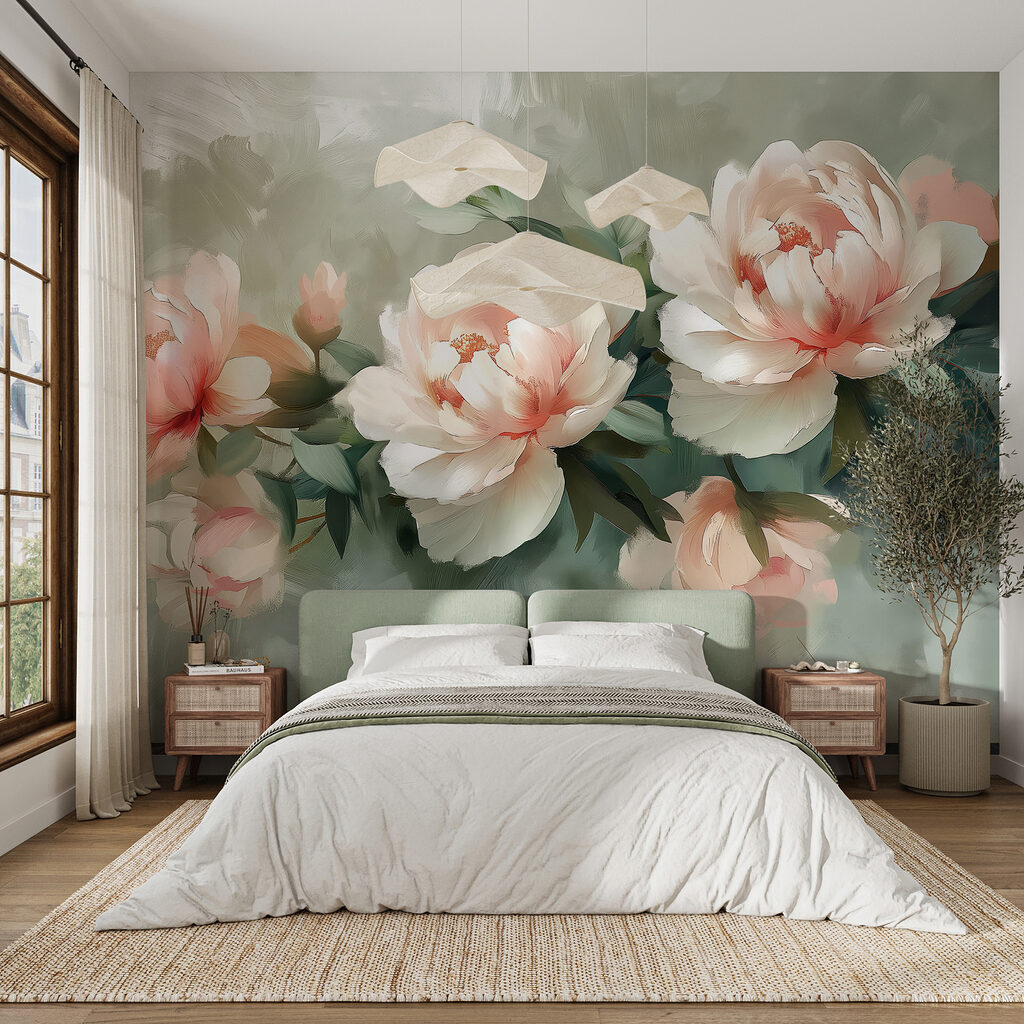 A group of flowers on a white surface