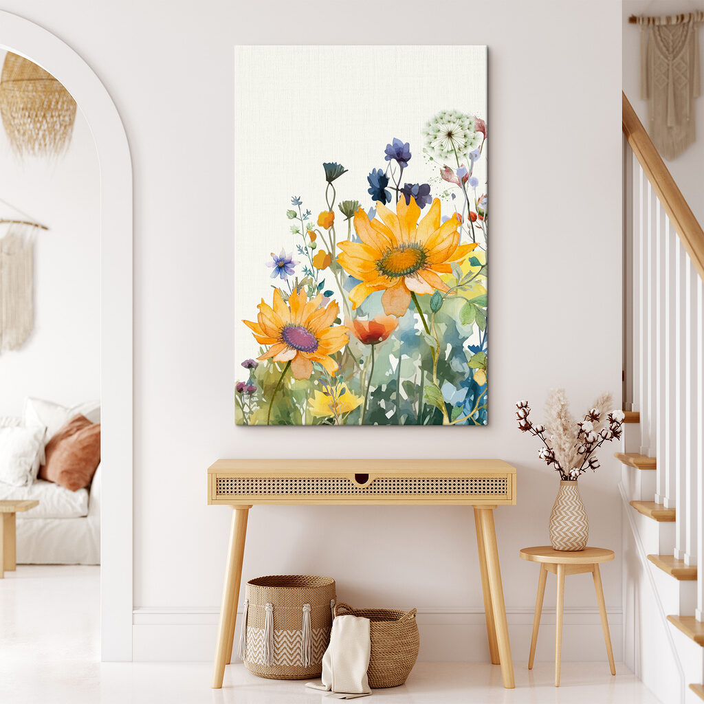 A painting of flowers and plants A painting of flowers and plants