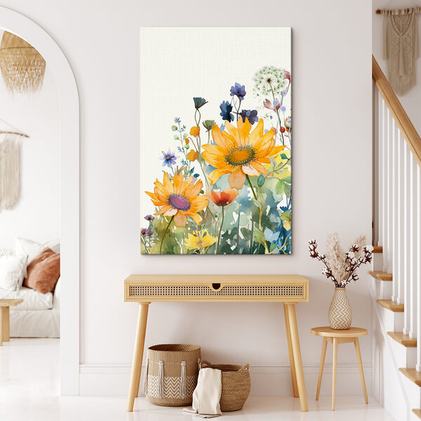 A painting of flowers and plants A painting of flowers and plants