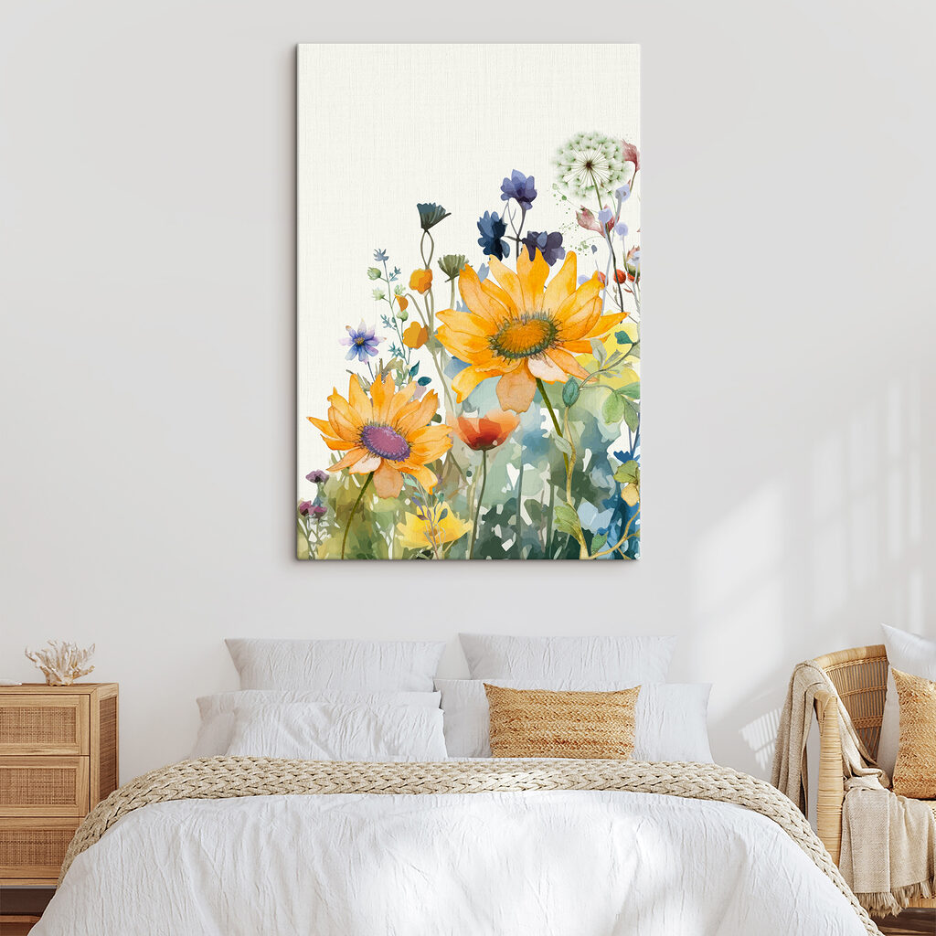 A painting of flowers and plants A painting of flowers and plants