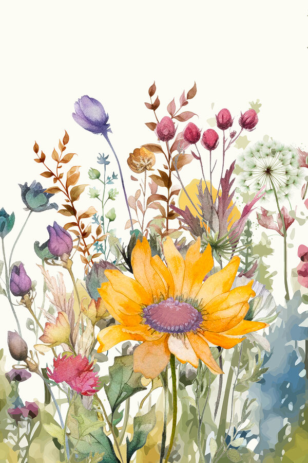 A watercolor painting of flowers A watercolor painting of flowers