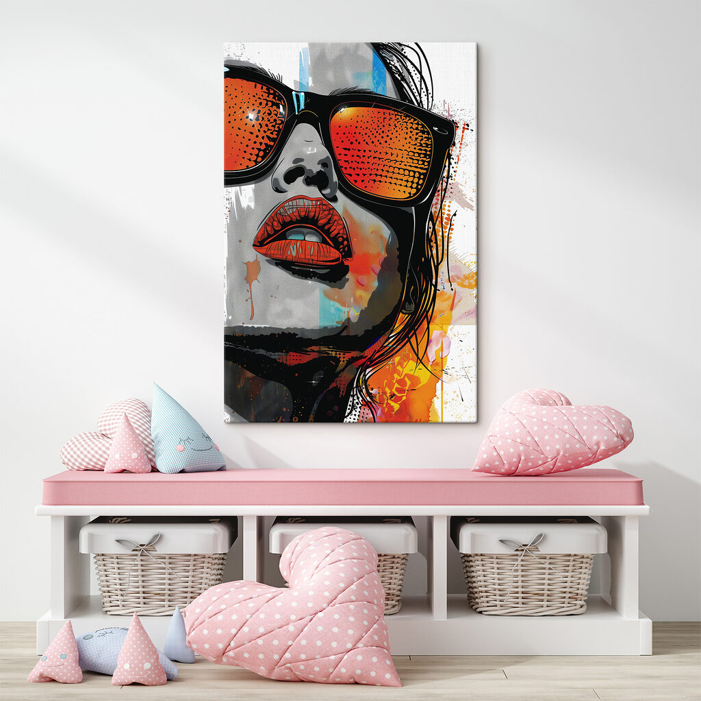 A woman wearing sunglasses and lips