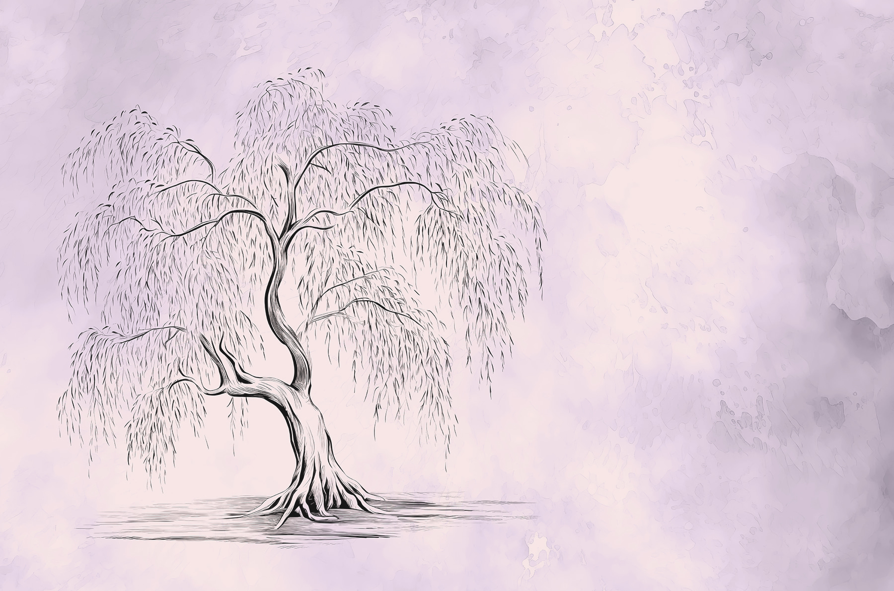 Tree with a weeping willow Tree with a weeping willow