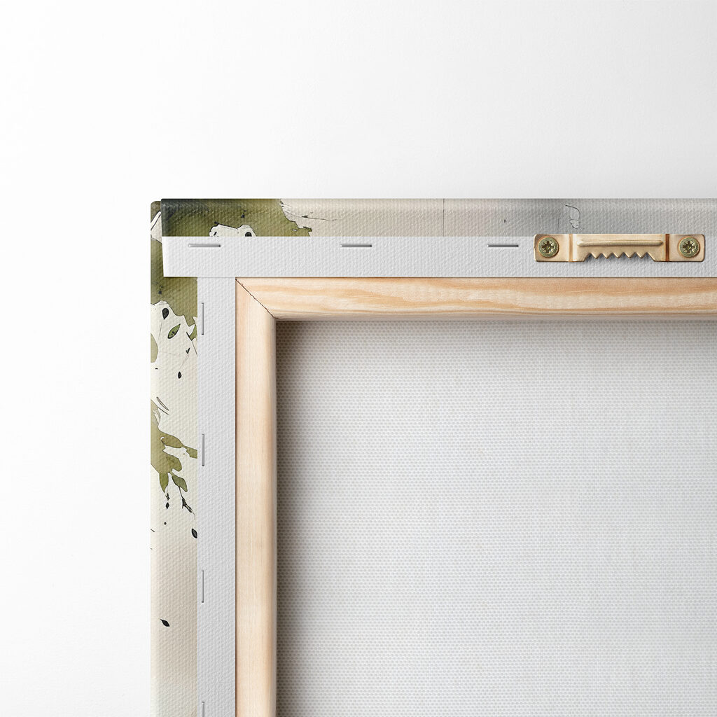 Painting of a building with trees and a street lamp