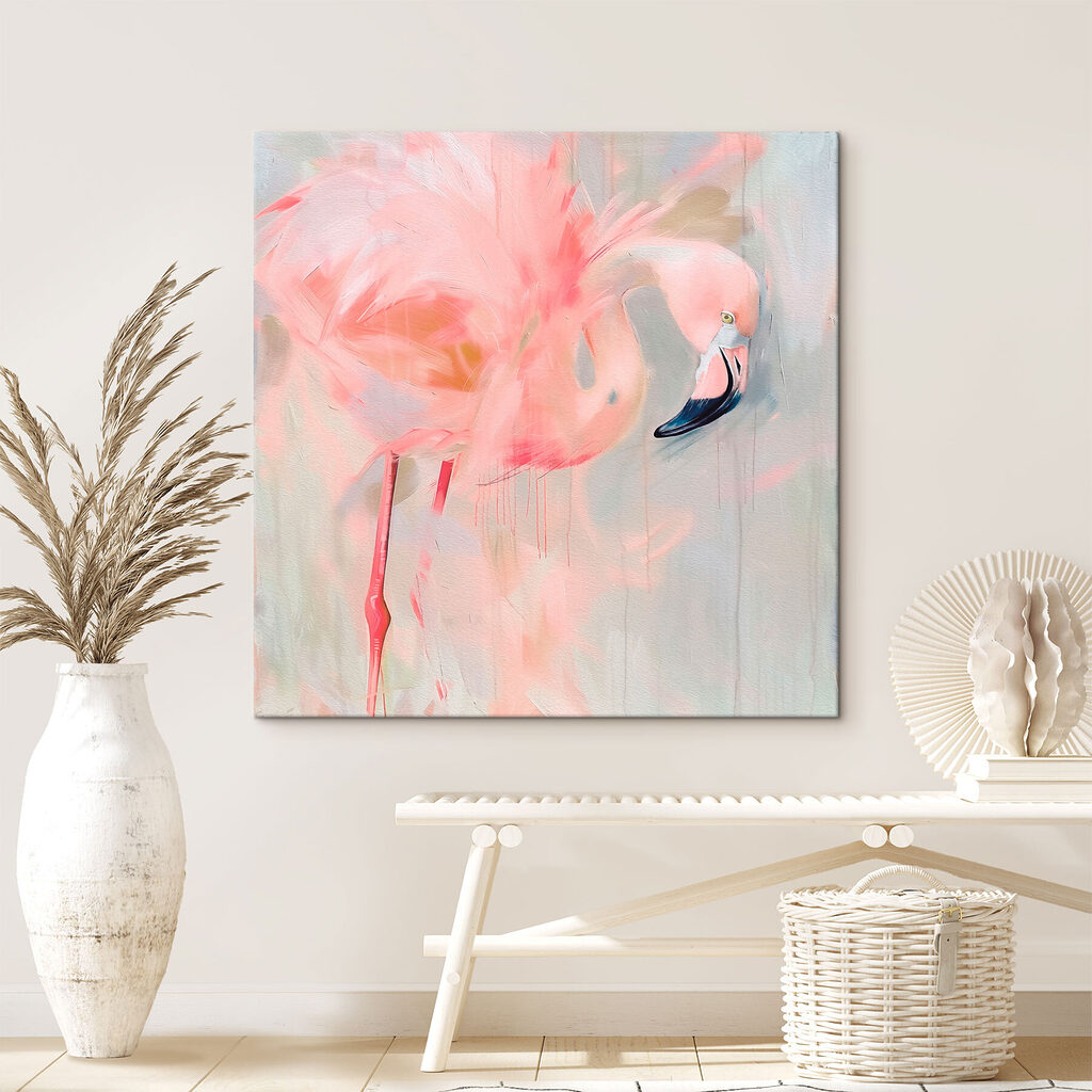 Pink flamingo with long legs