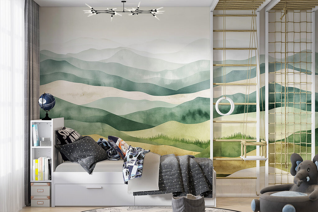 Landscape of hills with fog Landscape of hills with fog