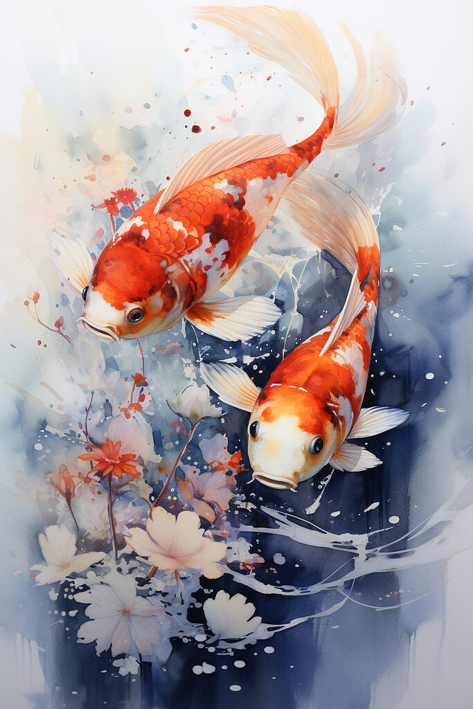 Pair of fish swimming in water Pair of fish swimming in water