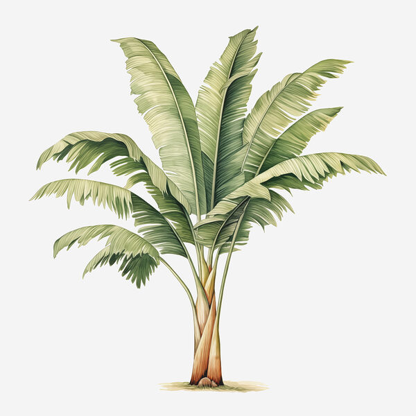 Palm tree with large leaves Palm tree with large leaves