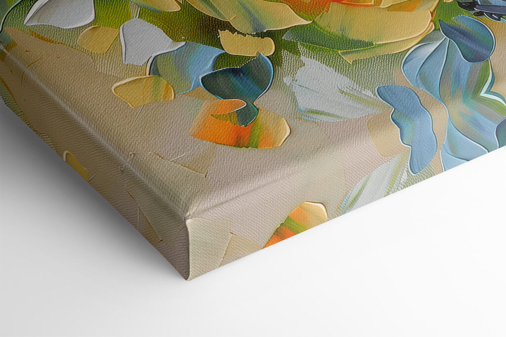 Painting of flowers on a canvas Painting of flowers on a canvas