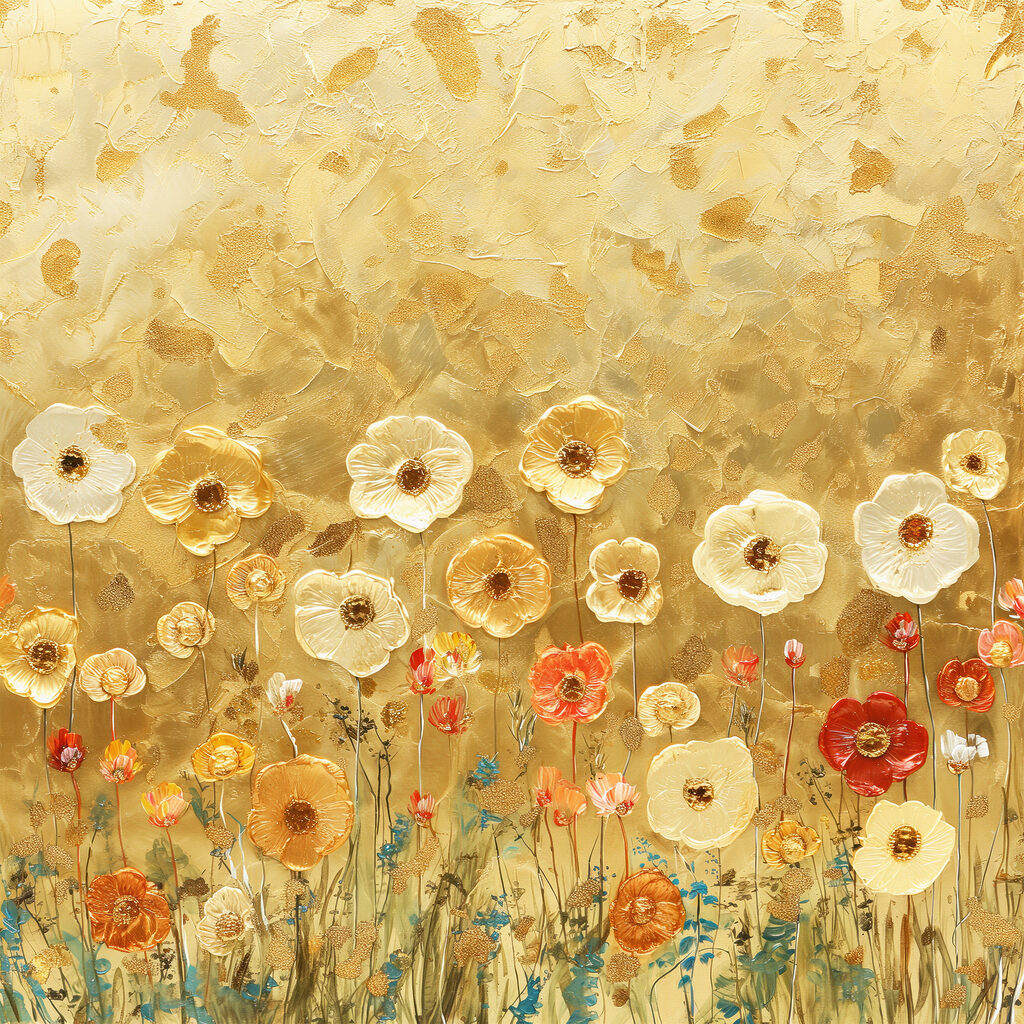 Painting of flowers on a wall