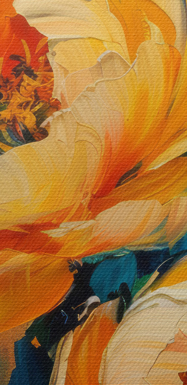 Painting of flowers on a canvas