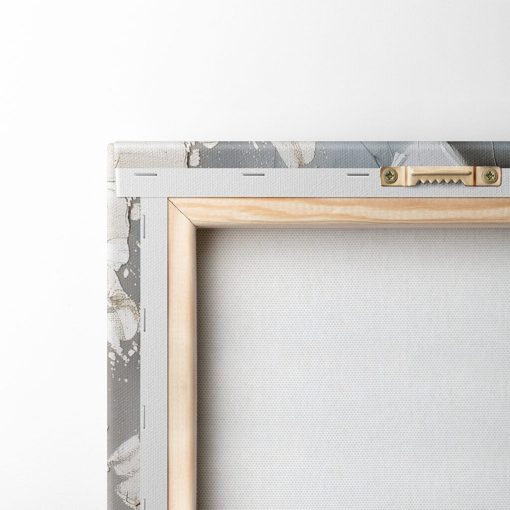 Painting of flowers on a grey surface