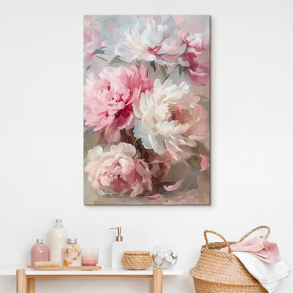 Painting of pink and white flowers Painting of pink and white flowers