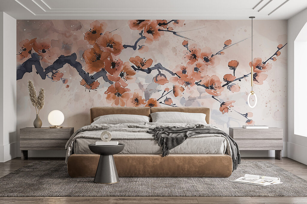 Painting of a branch with flowers