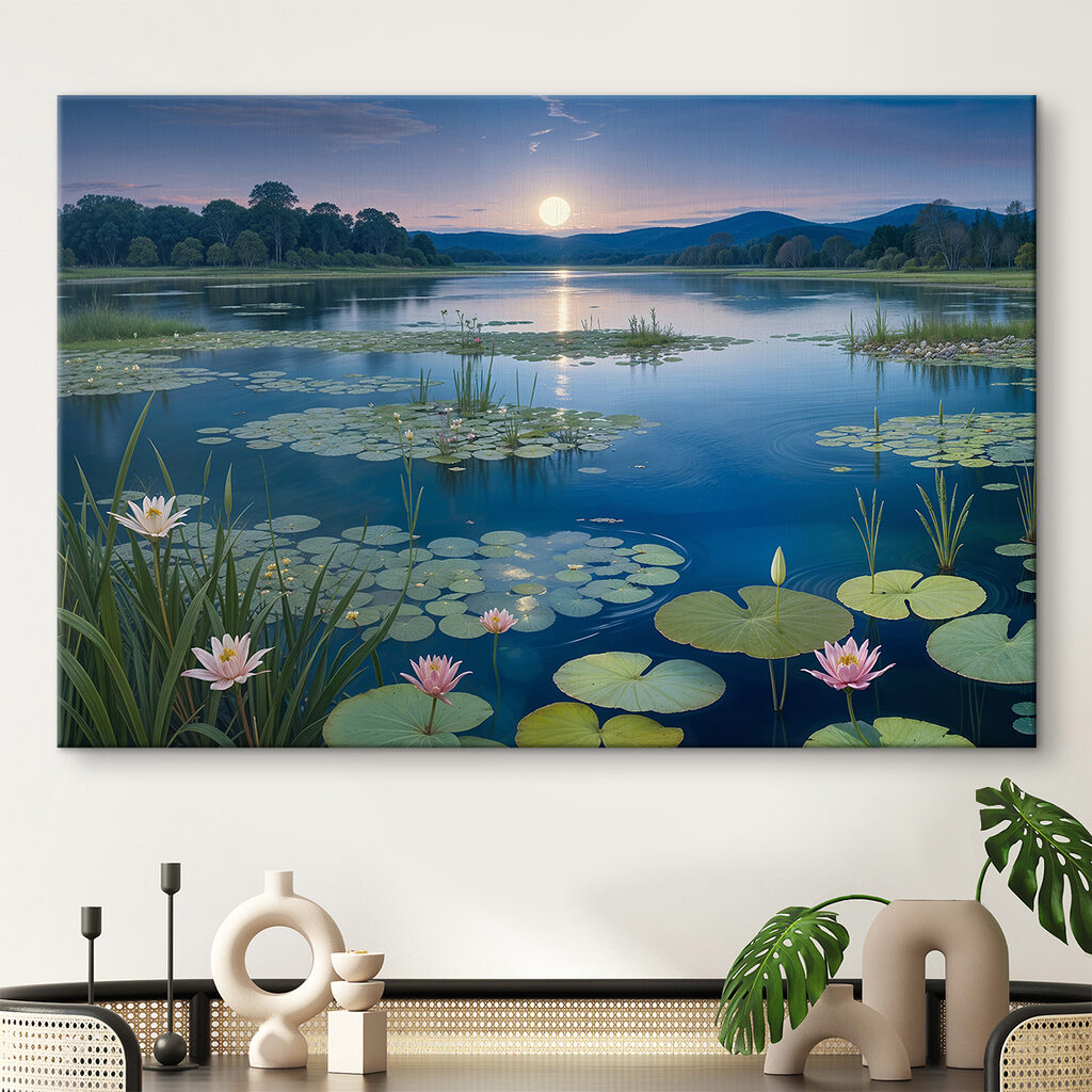 Lake with lily pads and lily pads Lake with lily pads and lily pads