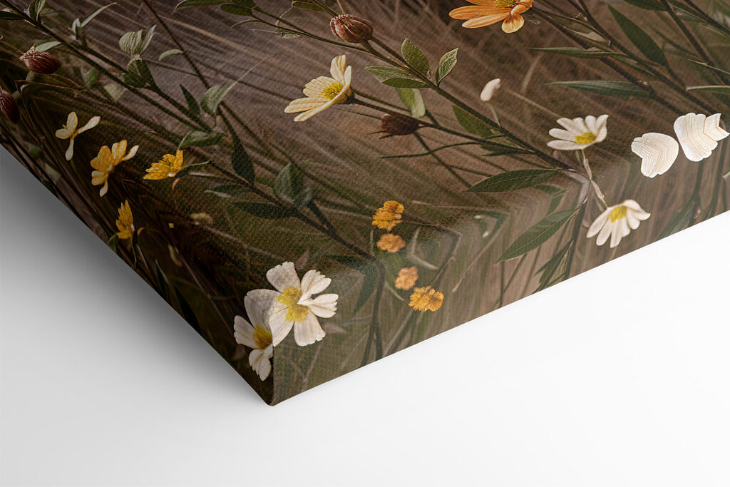 Field of flowers with trees in the background Field of flowers with trees in the background