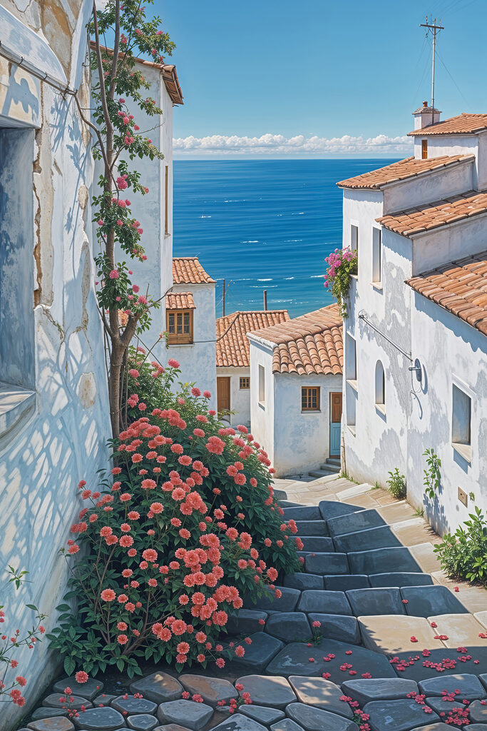 Stairs leading to a beach