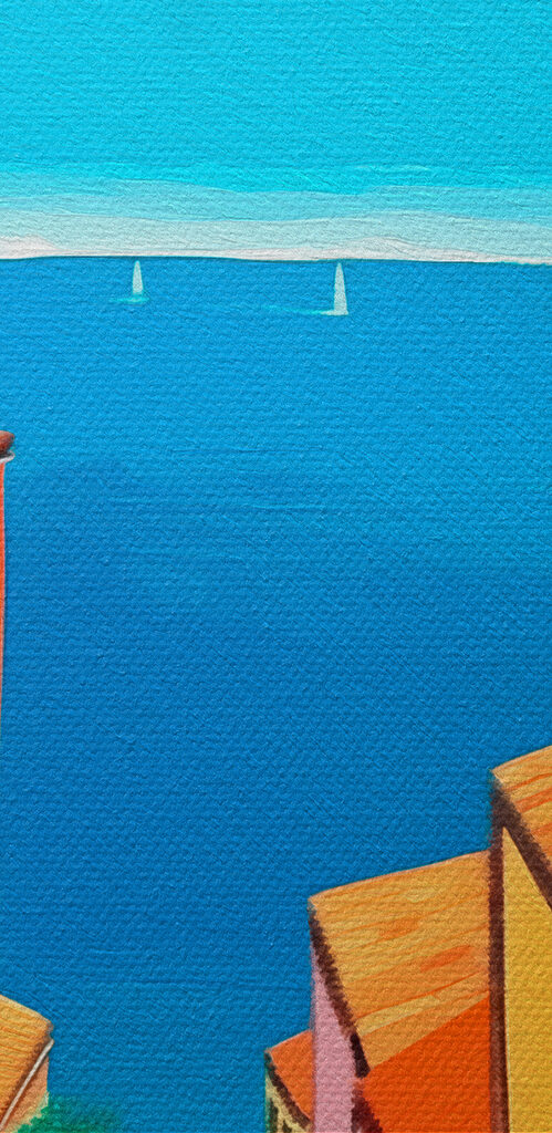 Colorful buildings and a body of water Colorful buildings and a body of water