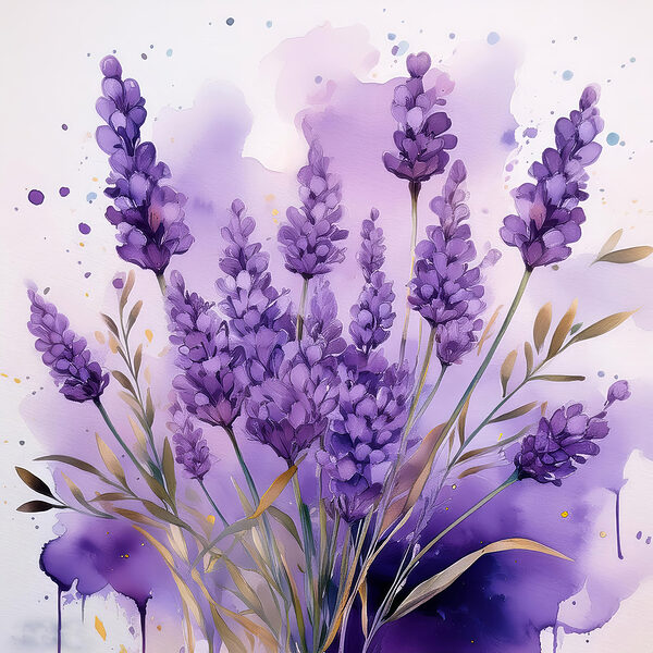 Painting of purple flowers Painting of purple flowers