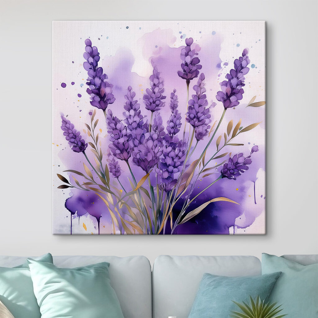 Painting of purple flowers Painting of purple flowers