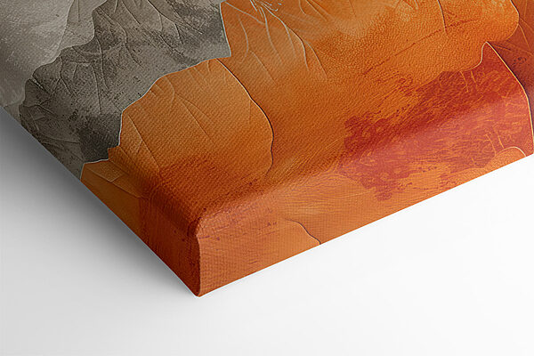 Painting of mountains in orange and white Painting of mountains in orange and white