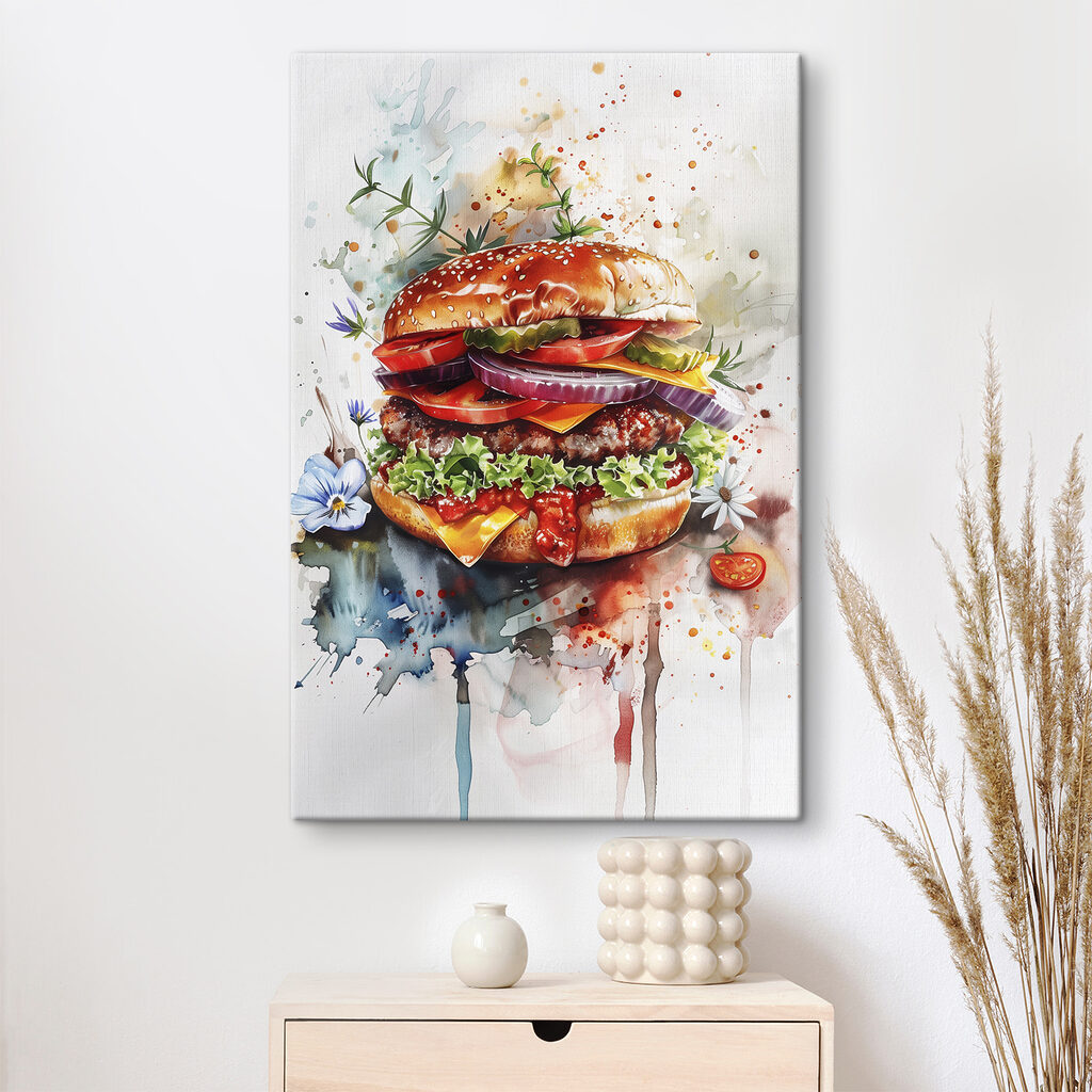 Watercolor of a burger Watercolor of a burger