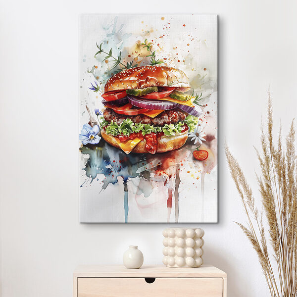 Watercolor of a burger Watercolor of a burger