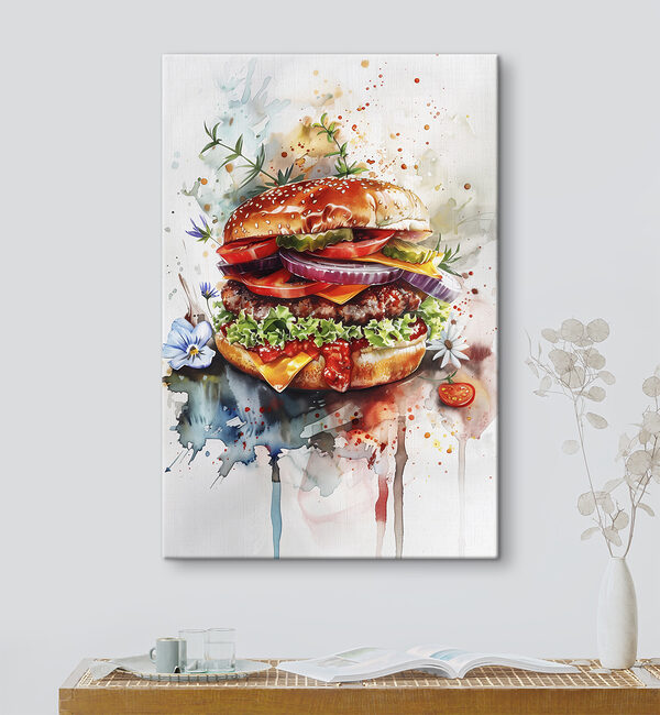 Watercolor of a burger Watercolor of a burger
