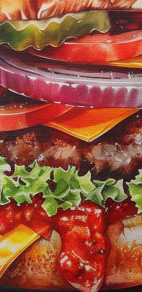 Watercolor of a burger Watercolor of a burger