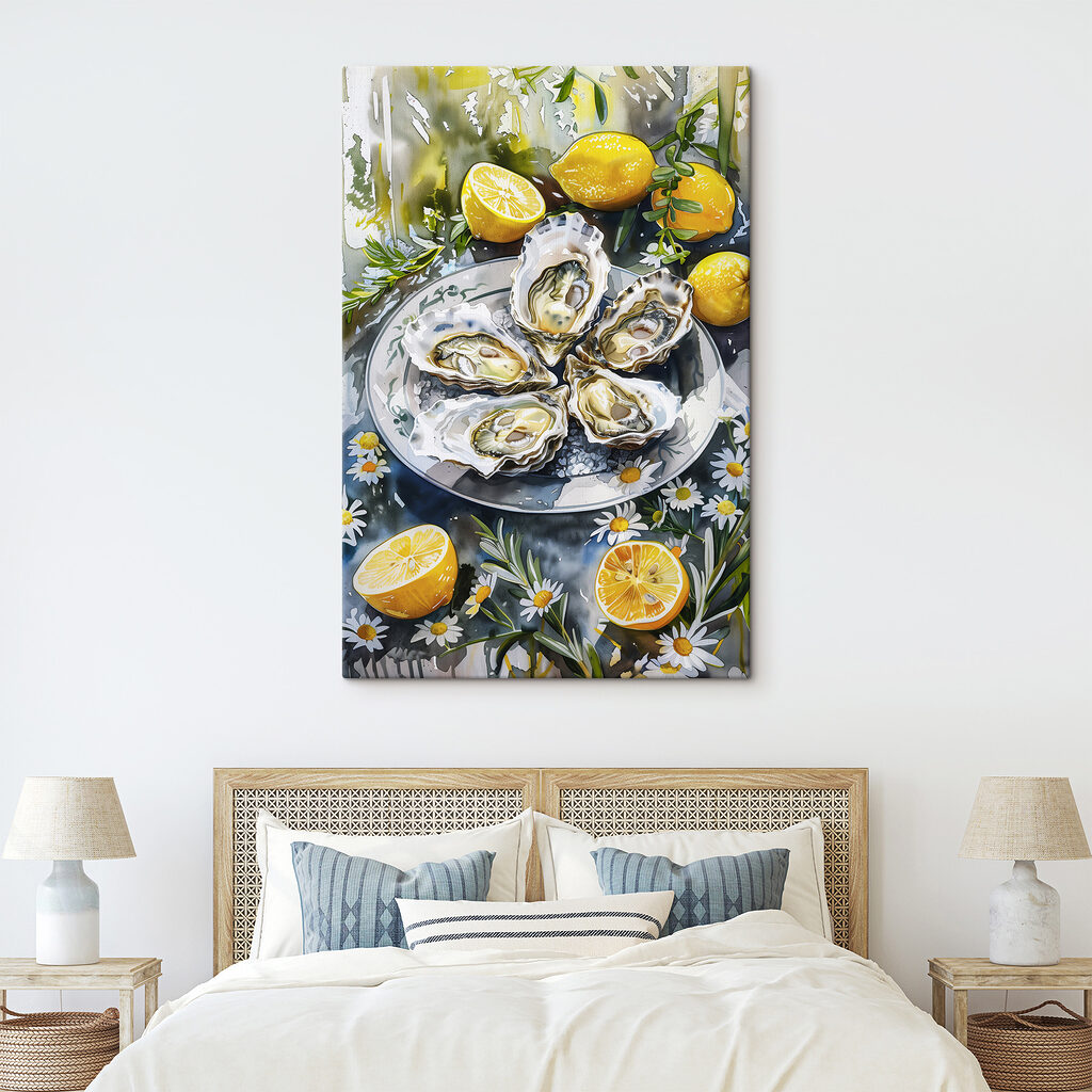 Plate of oysters and lemons Plate of oysters and lemons