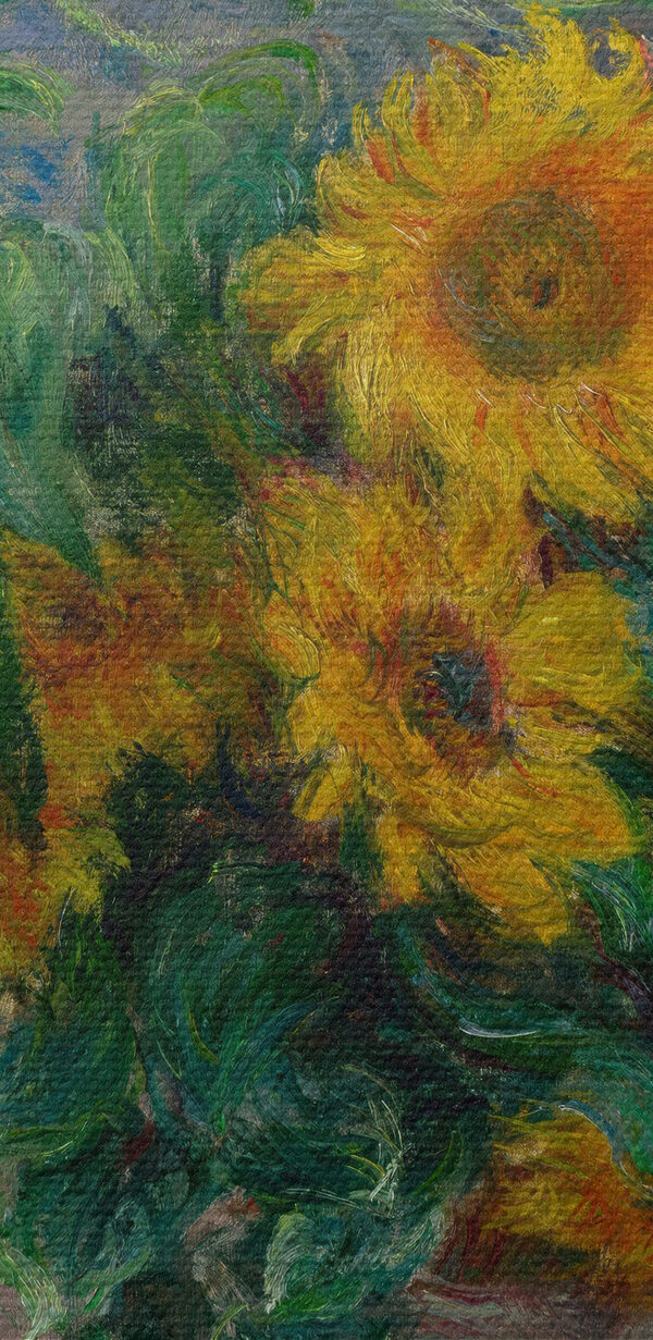 Painting of sunflowers in a vase Painting of sunflowers in a vase
