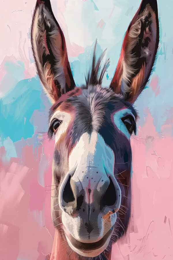 Close up of a donkey's face