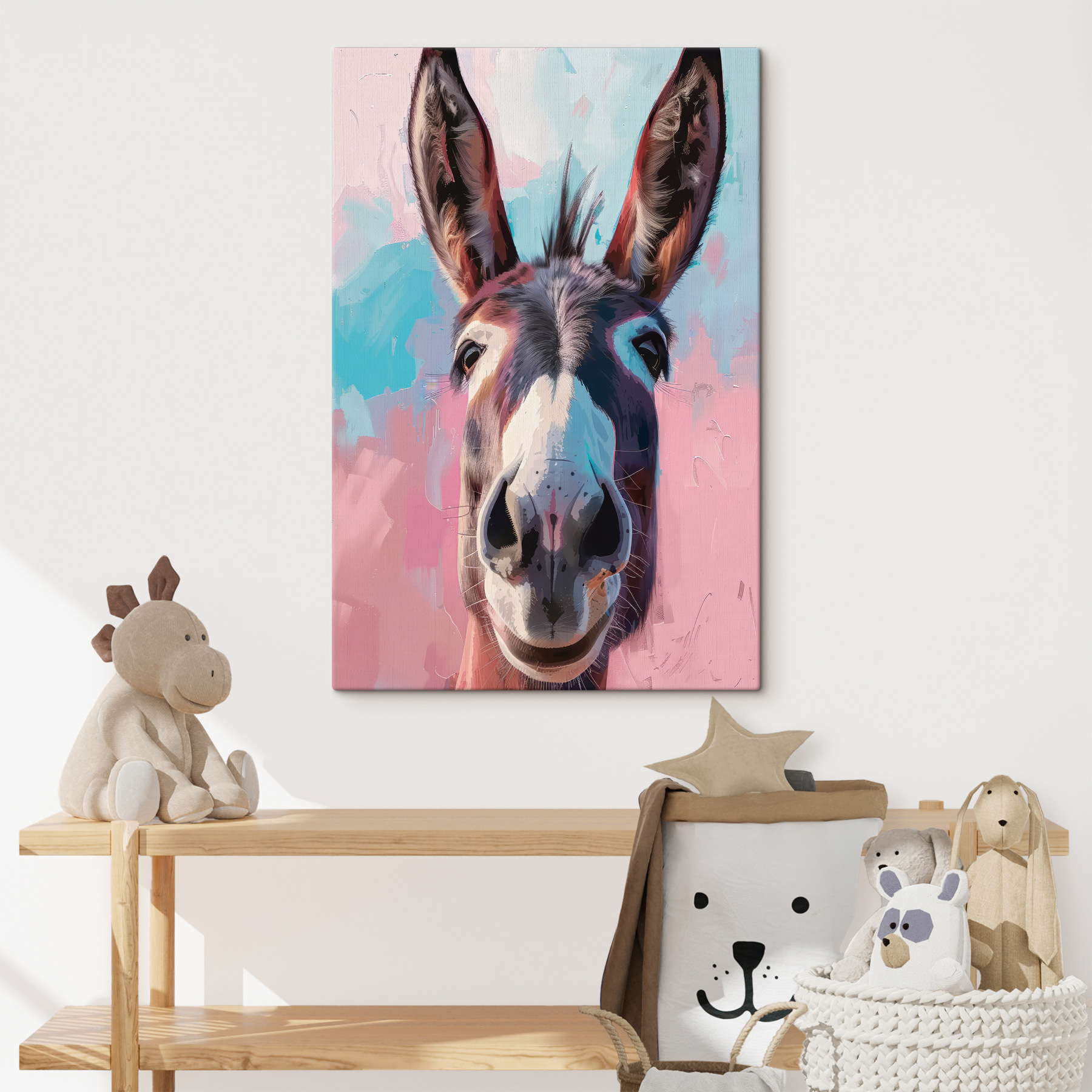 Close up of a donkey's face